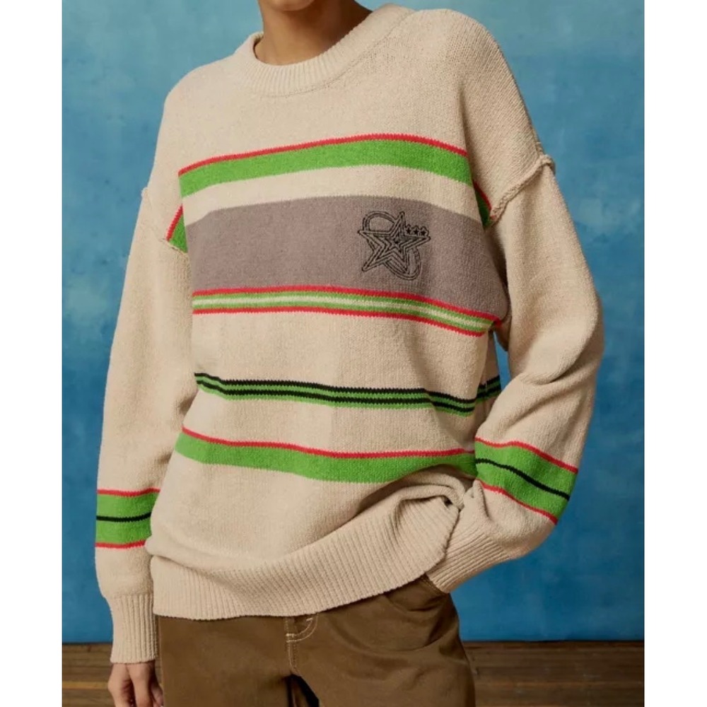 NEW BDG Sweater Women's Medium Urban Outfitters Knit Striped Pullover‎ Beige